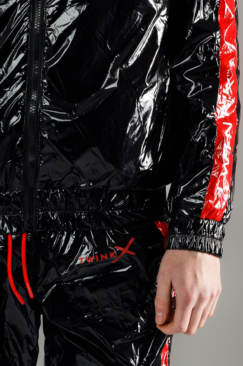 jacket "midnight black/red pvc"
