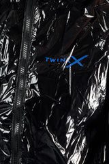 jacket "midnight black/blue pvc"