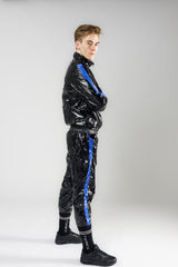 jacket "midnight black/blue pvc"