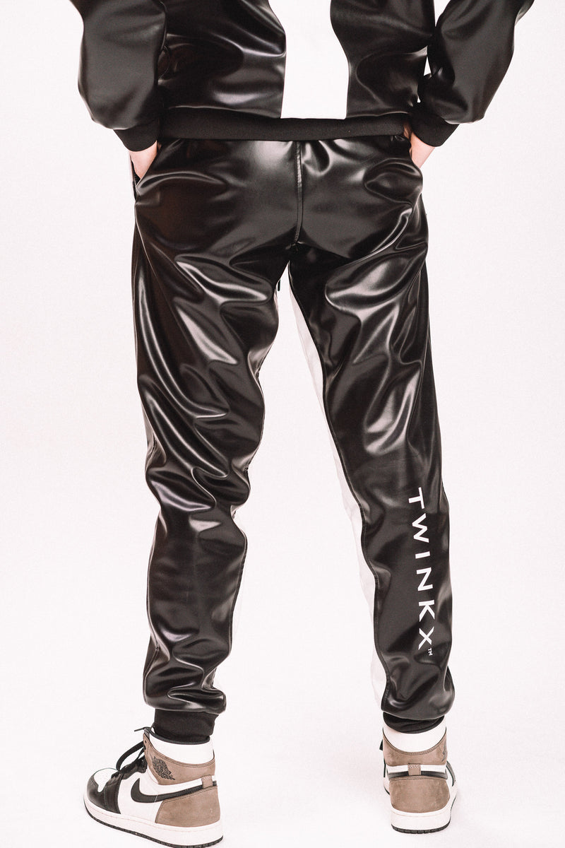 pants "datingstar black/white vegan leather"