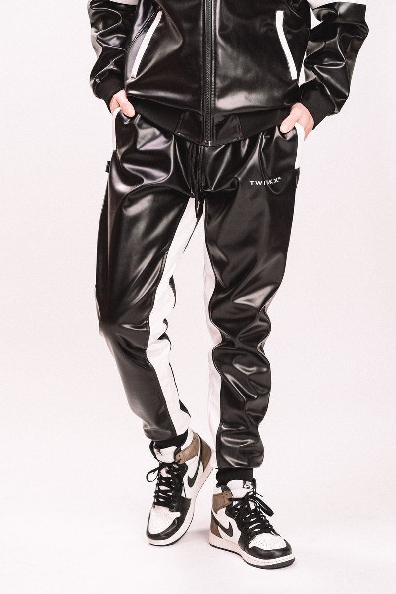 pants "datingstar black/white vegan leather"